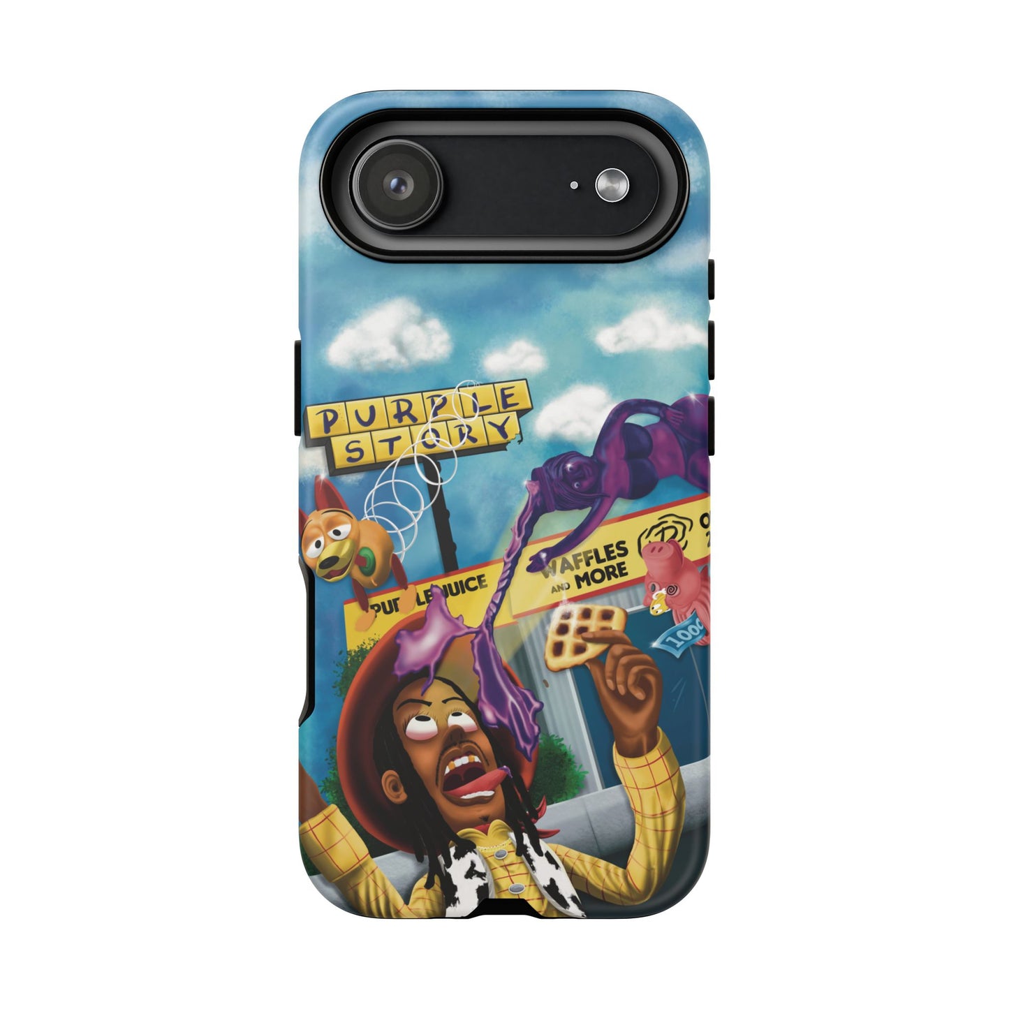 Trippy Purple Story Cartoon Waffle Shop Design