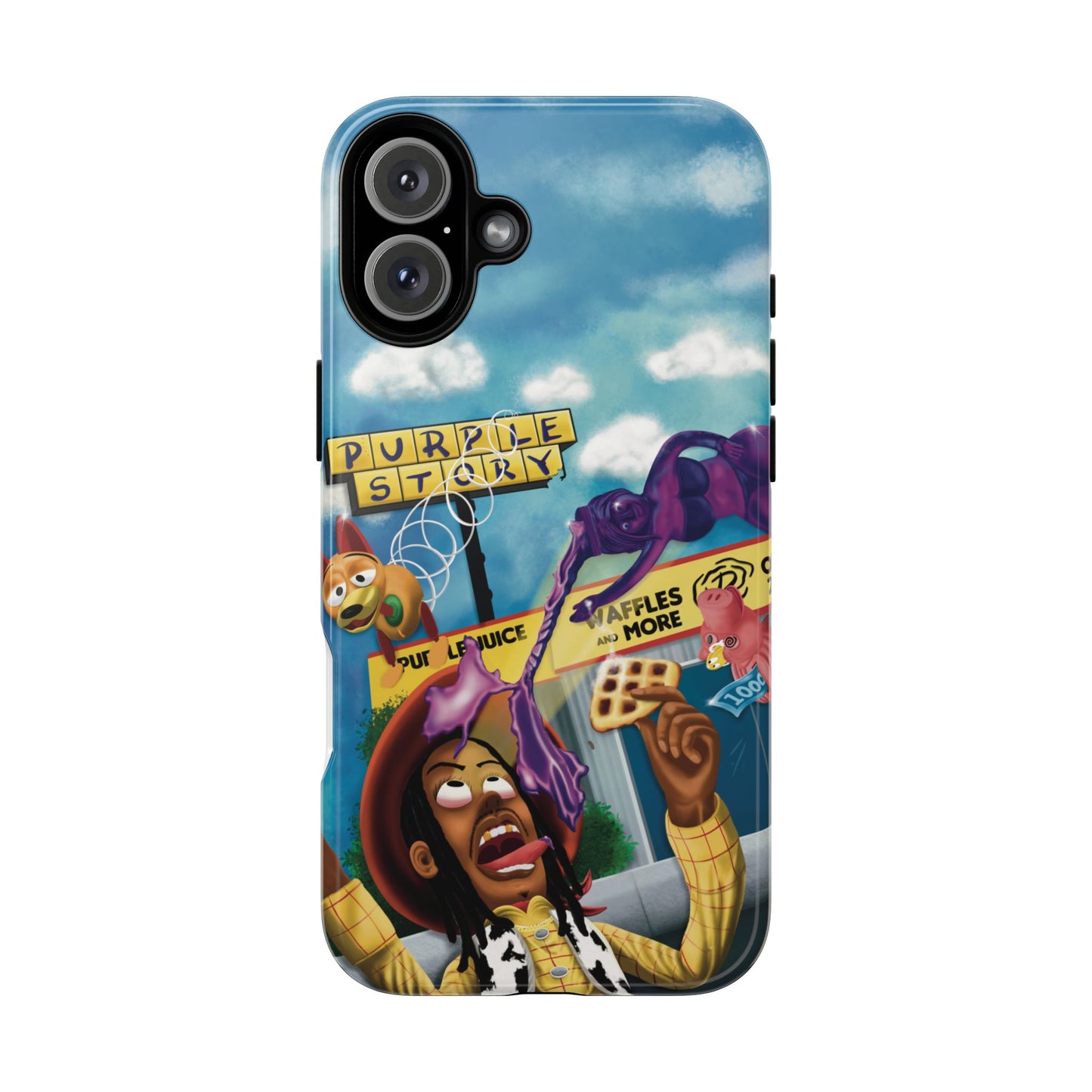 Trippy Purple Story Cartoon Waffle Shop Design