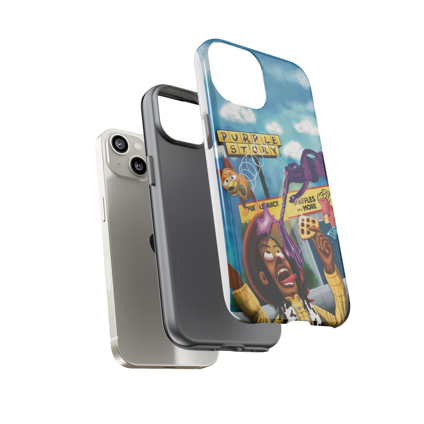 Trippy Purple Story Cartoon Waffle Shop Design