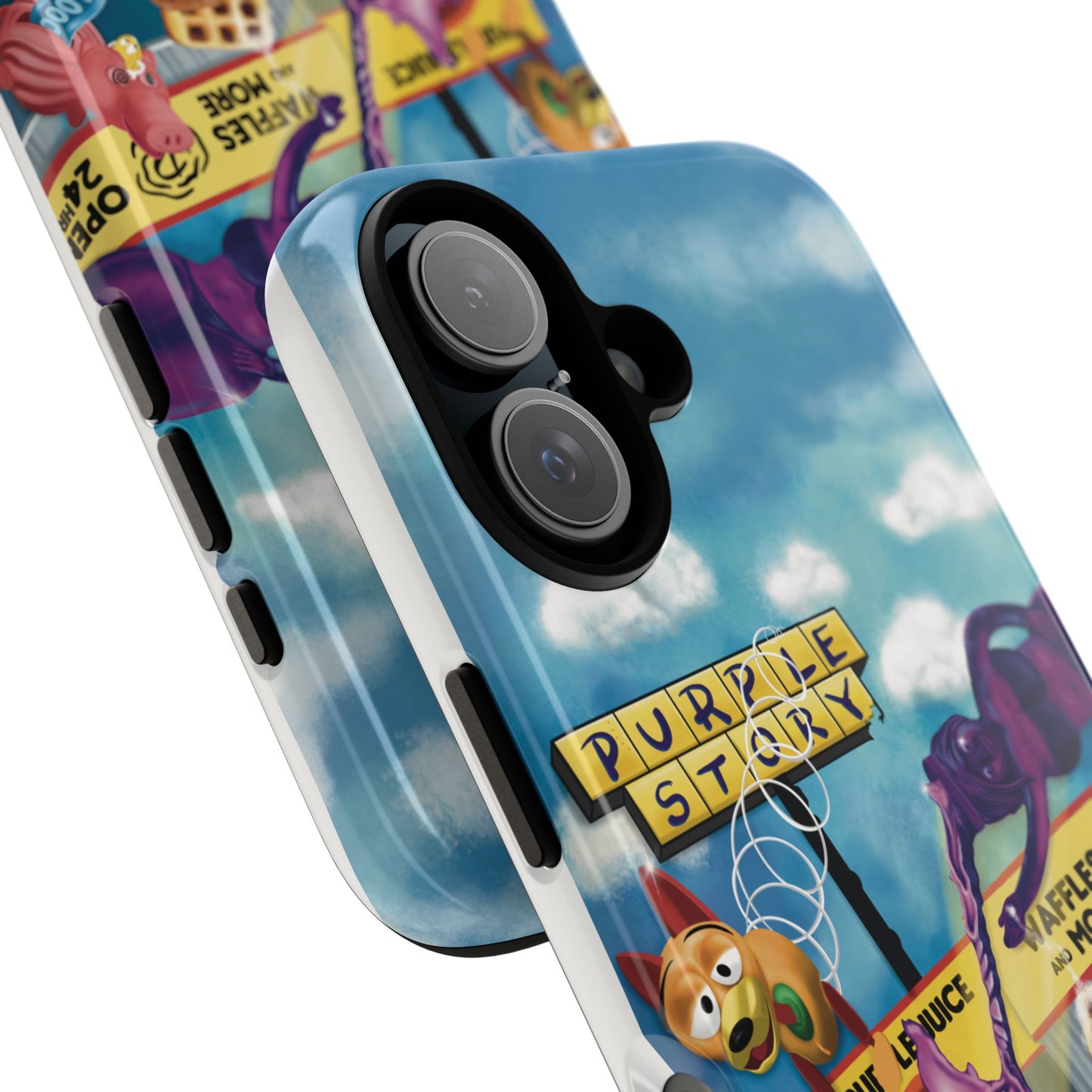 Trippy Purple Story Cartoon Waffle Shop Design