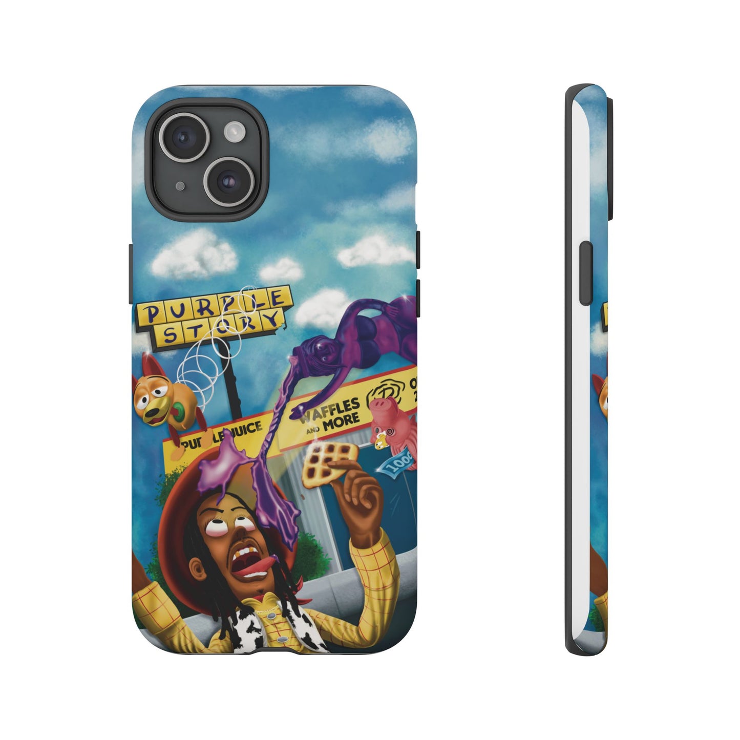 Trippy Purple Story Cartoon Waffle Shop Design