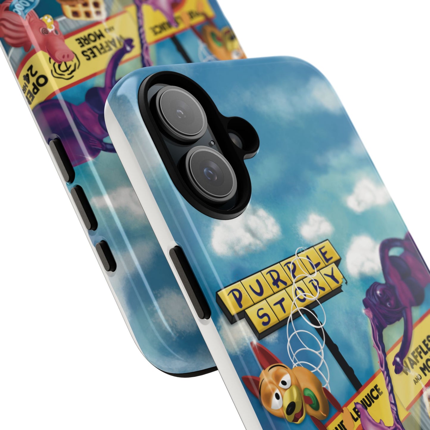 Trippy Purple Story Cartoon Waffle Shop Design