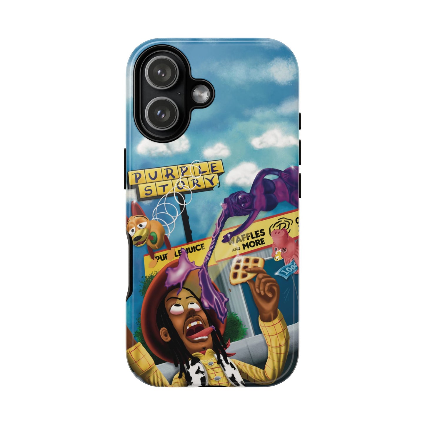 Trippy Purple Story Cartoon Waffle Shop Design