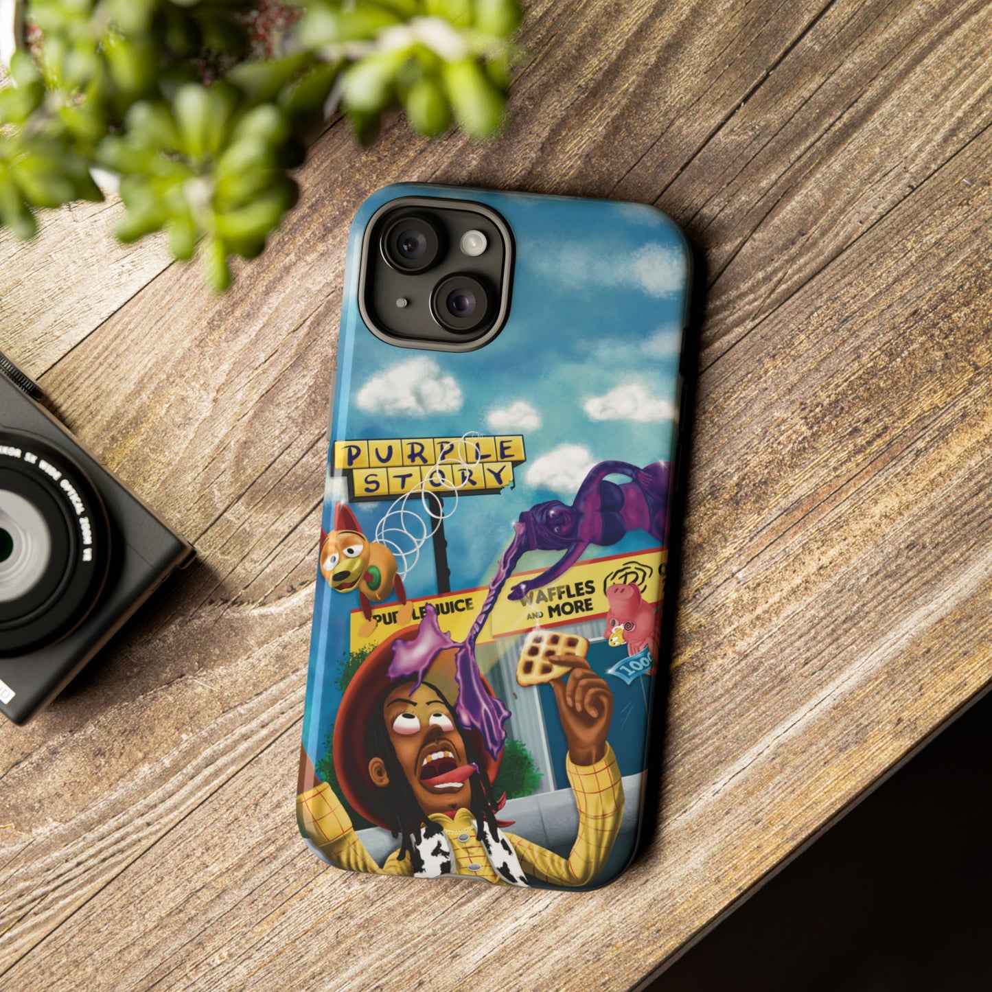 Trippy Purple Story Cartoon Waffle Shop Design