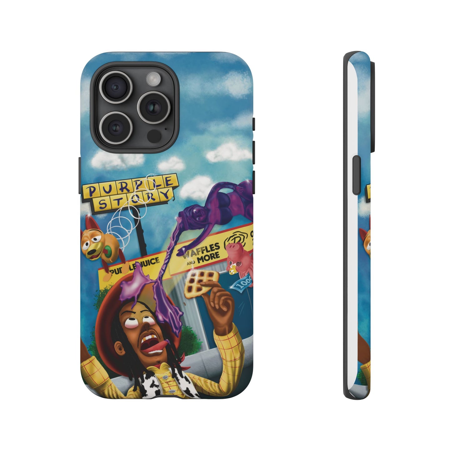 Trippy Purple Story Cartoon Waffle Shop Design