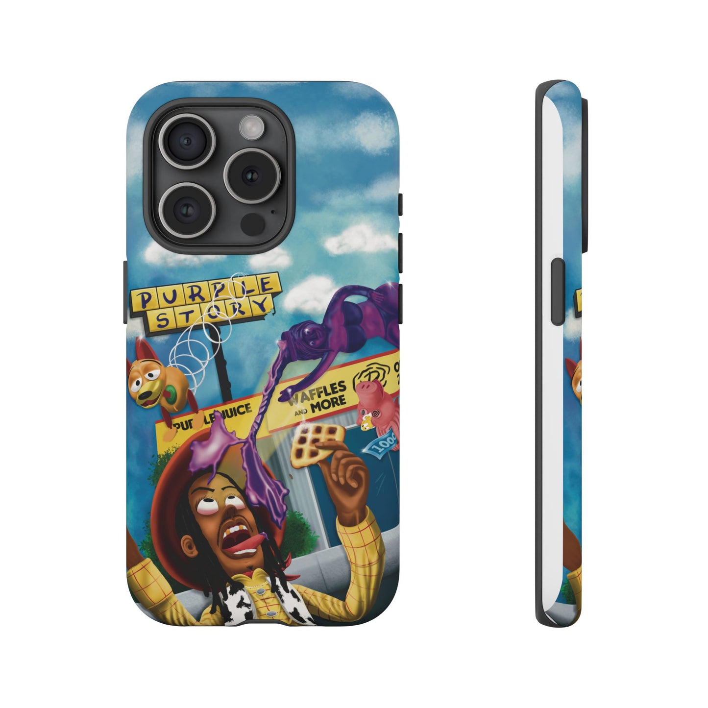 Trippy Purple Story Cartoon Waffle Shop Design