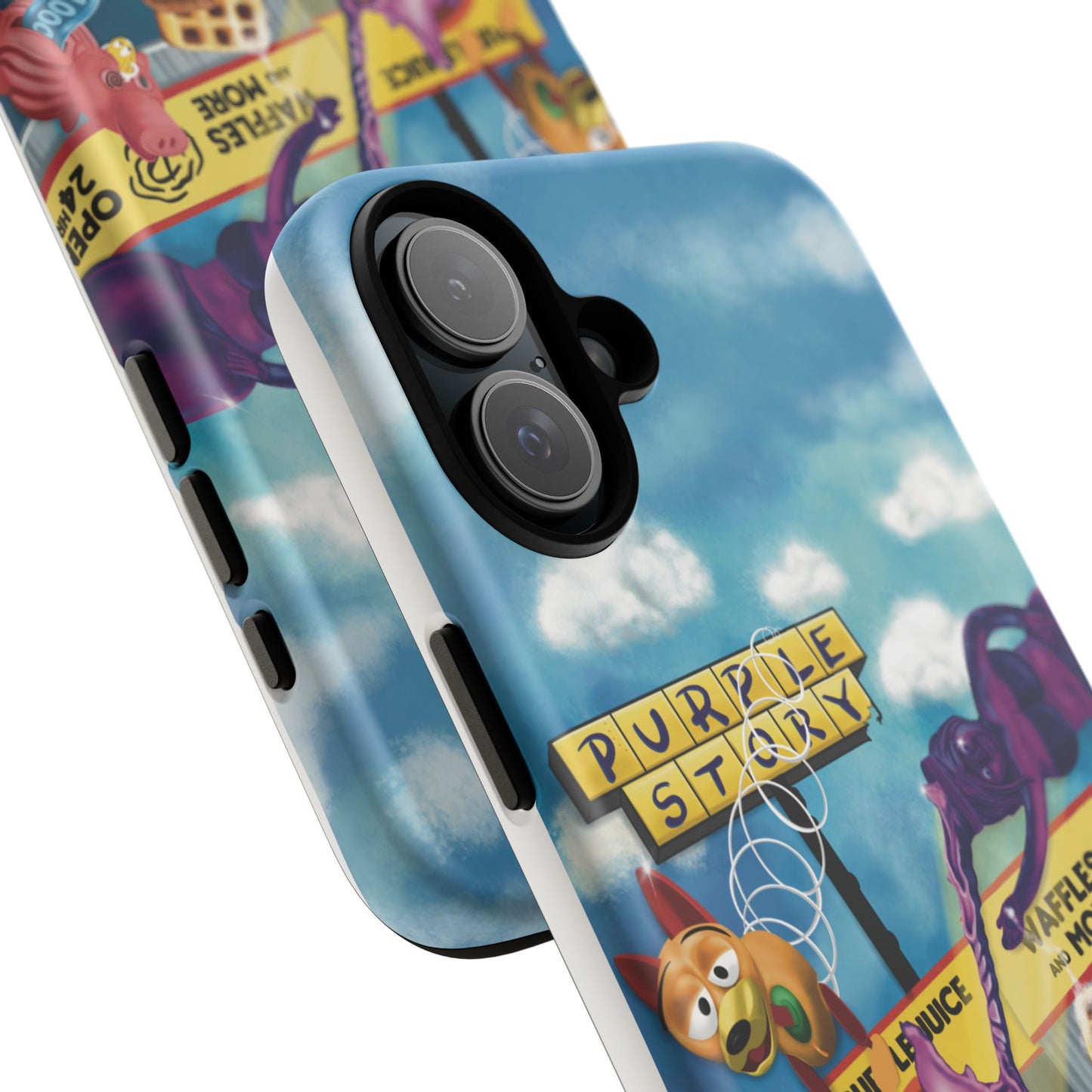 Trippy Purple Story Cartoon Waffle Shop Design