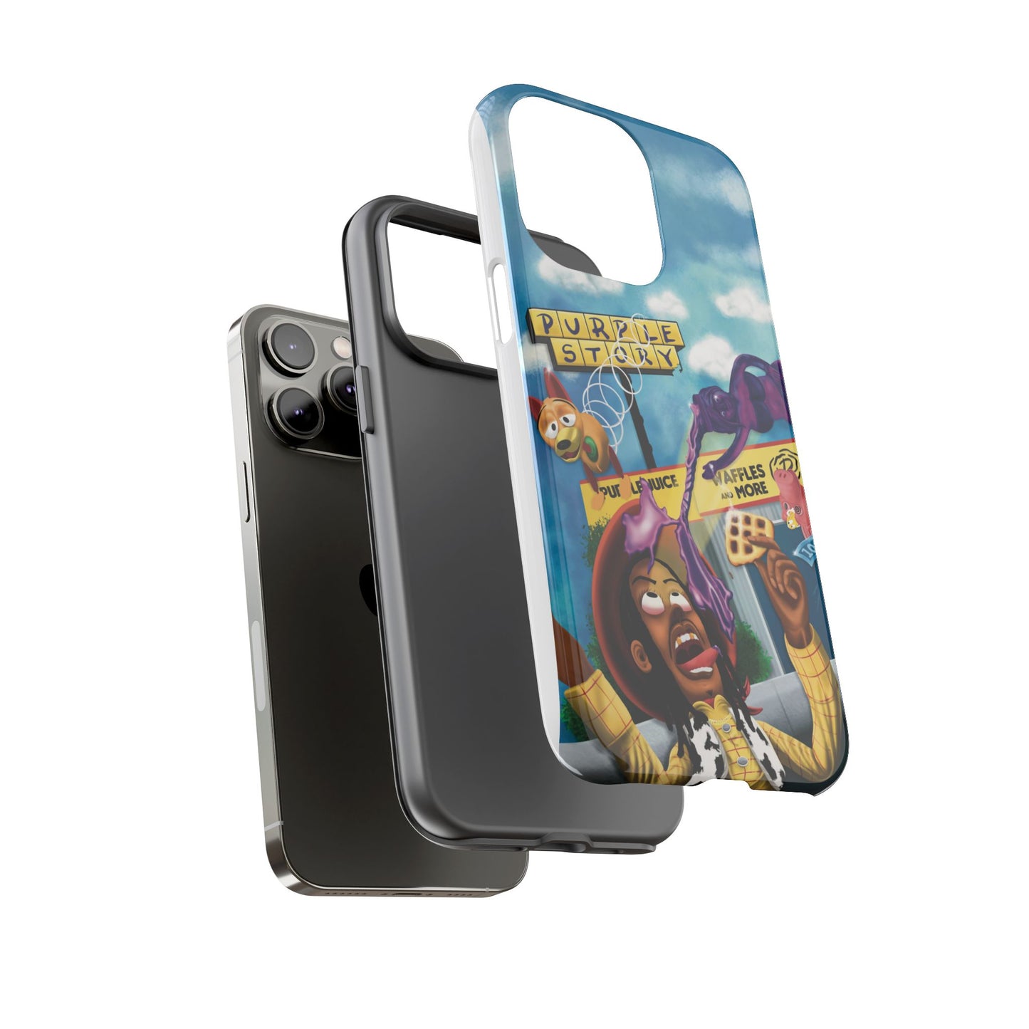 Trippy Purple Story Cartoon Waffle Shop Design