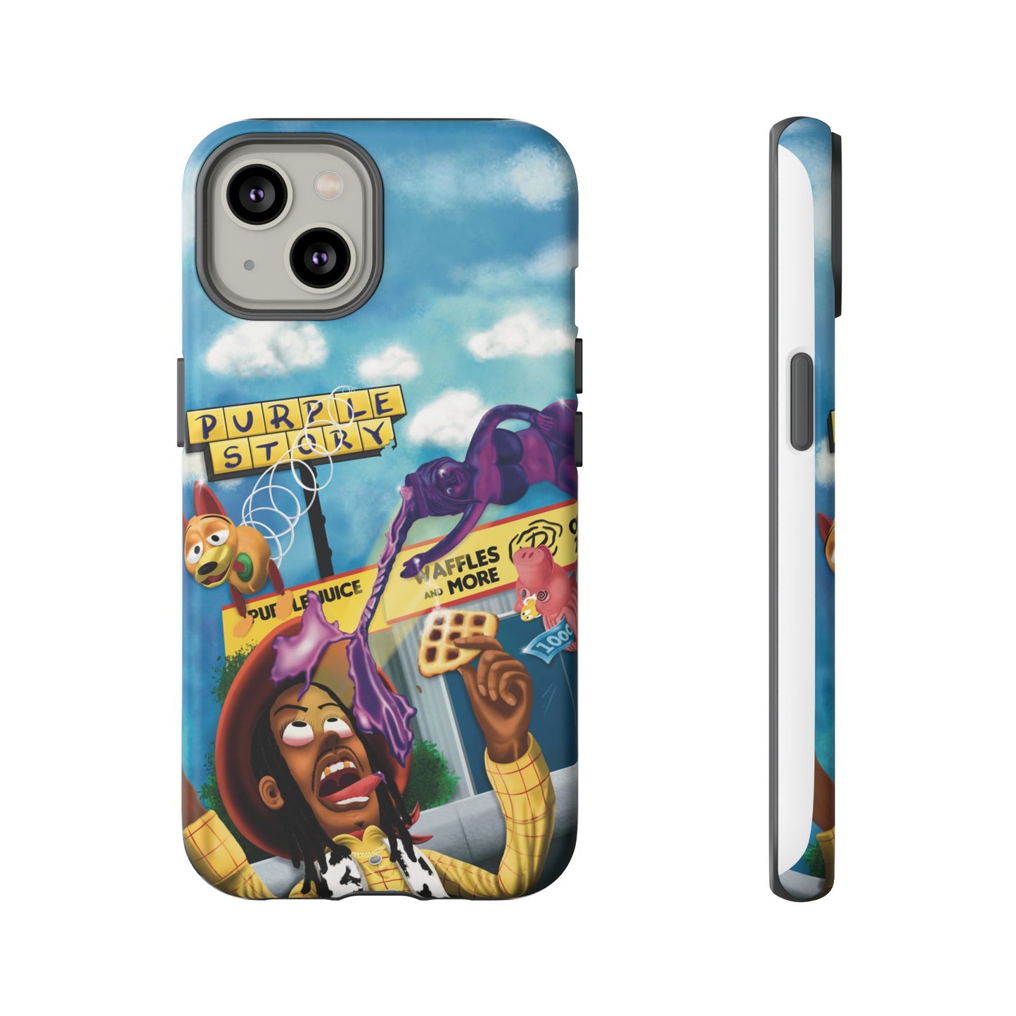 Trippy Purple Story Cartoon Waffle Shop Design