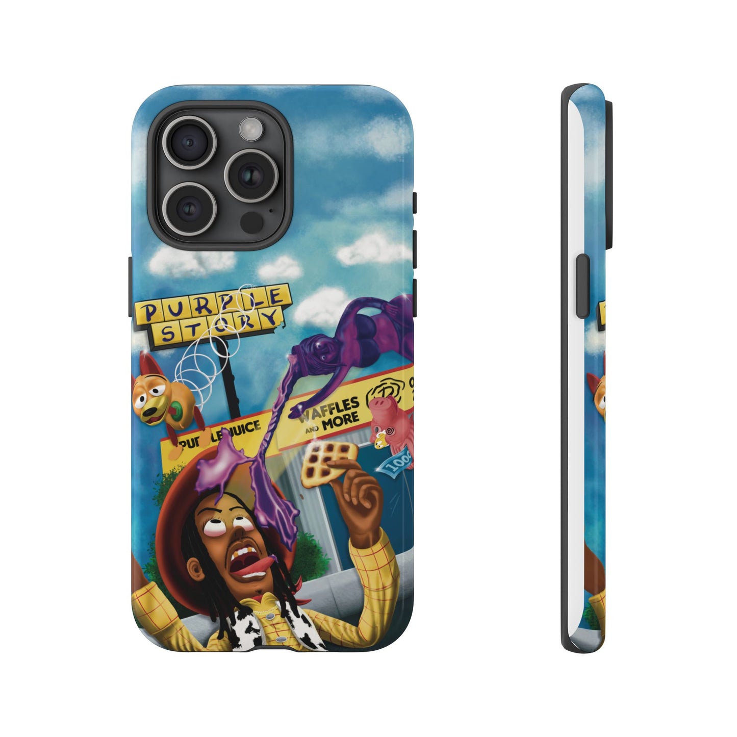 Trippy Purple Story Cartoon Waffle Shop Design